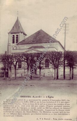 Carte postale ancienne L'Église — Draveil (Essonne)