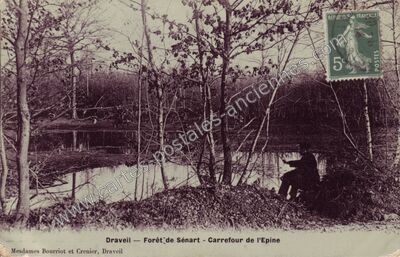 Carte postale ancienne Forêt de Sénart - Carrefour de l'Epine — Draveil (Essonne)