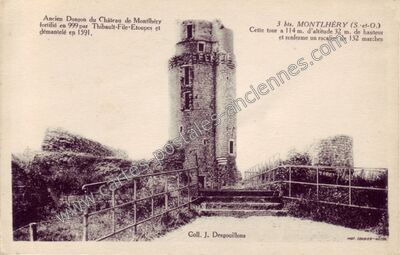 Carte postale ancienne Ancien Donjon du Château fortifié et démantelé — Montlhéry (Essonne)