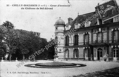 Carte postale ancienne Cour d'honneur du Château de Bel-Abord — Chilly-Mazarin (Essonne)