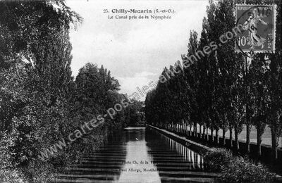 Carte postale ancienne Le Canal pris de la Nymphée — Chilly-Mazarin (Essonne)