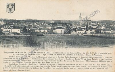 Carte postale ancienne Vue générale de la ville — Dourdan (Essonne)