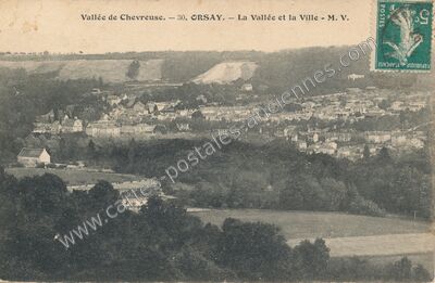 Carte postale ancienne La Vallée et la Ville — Orsay (Essonne)