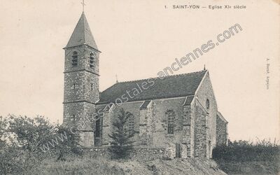 Carte postale ancienne Eglise XIe siècle — Saint-Yon (Essonne)