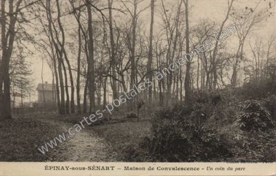 Carte postale ancienne Maison de Convalescence - Un coin du parc — Épinay-sous-Sénart (Essonne)