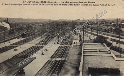 Carte postale ancienne La plus grande Gare du Monde — Juvisy-sur-Orge (Essonne)