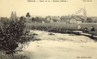 Carte postale ancienne Stand de la « Patriote Delloise — Delle (Territoire de Belfort)