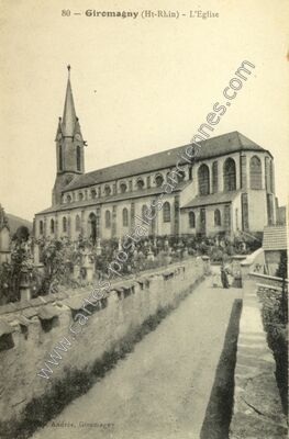 Carte postale ancienne L'Eglise — Giromagny (Territoire de Belfort)