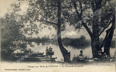 Carte postale ancienne Bords de l'Yonne — Non Localisée (Yonne)