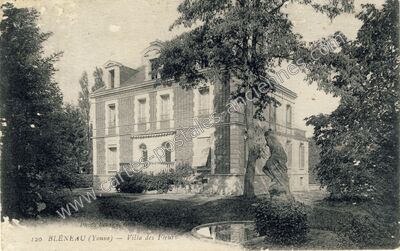 Carte postale ancienne Villa des Fleurs — Bléneau (Yonne)
