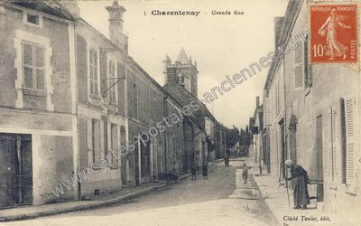 Carte postale ancienne Grande Rue — Charentenay (Yonne)