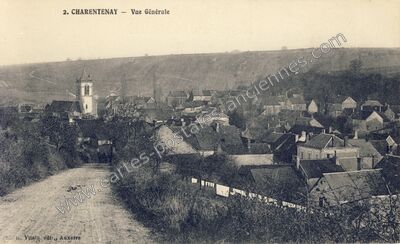 Carte postale ancienne Vue Générale — Charentenay (Yonne)