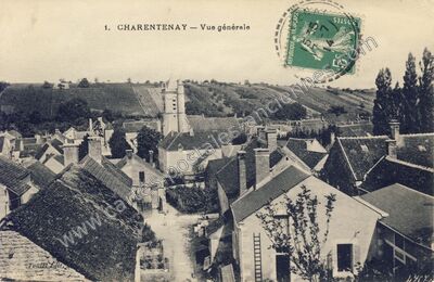 Carte postale ancienne Vue générale — Charentenay (Yonne)