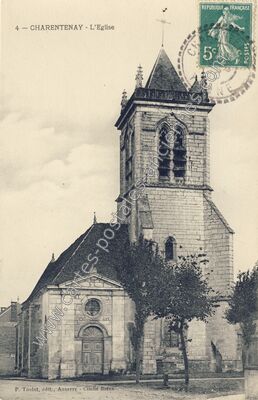Carte postale ancienne L'Eglise — Charentenay (Yonne)
