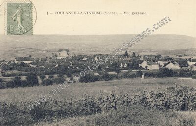 Carte postale ancienne Vue générale — Coulanges-la-Vineuse (Yonne)