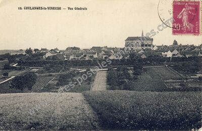Carte postale ancienne Vue Générale — Coulanges-la-Vineuse (Yonne)