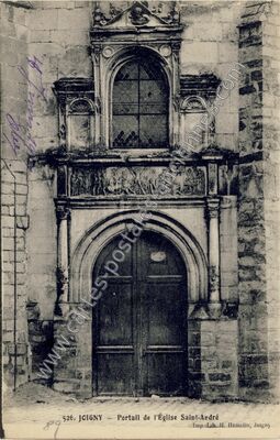 Carte postale ancienne Portail de l'Église Saint-André — Joigny (Yonne)