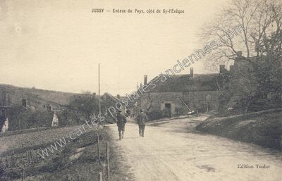 Carte postale ancienne Entrée du Pays, côté de Gy-l'Évêque — Jussy (Yonne)
