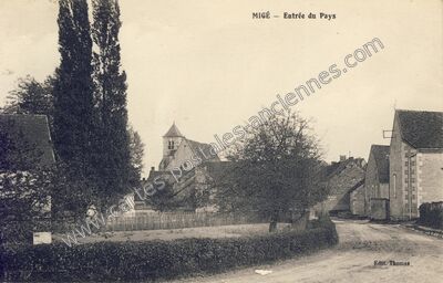 Carte postale ancienne Entrée du Pays — Migé (Yonne)