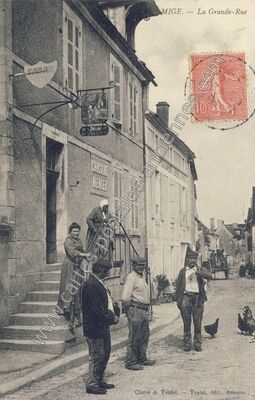 Carte postale ancienne La Grande-Rue — Migé (Yonne)