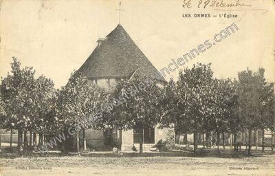 Carte postale ancienne L'Église — Les Ormes (Yonne)