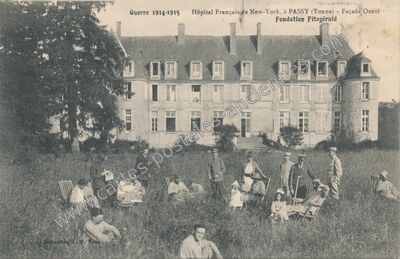 Carte postale ancienne Hôpital Français de New-York - Façade Ouest Fondation Fitzgerald — Passy (Yonne)