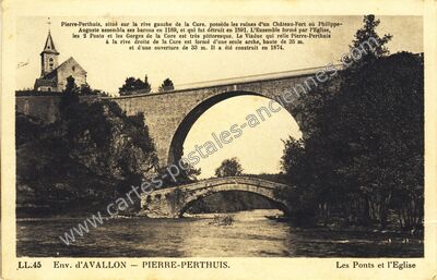 Carte postale ancienne Les Ponts et l'Eglise — Pierre-Perthuis (Yonne)