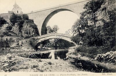 Carte postale ancienne Vallée de la Cure, les Ponts — Pierre-Perthuis (Yonne)