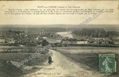 Carte postale ancienne Vue Générale — Pont-sur-Yonne (Yonne)