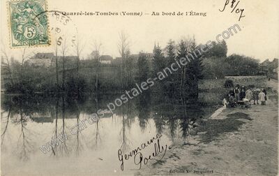 Carte postale ancienne Au bord de l'Étang — Quarré-les-Tombes (Yonne)