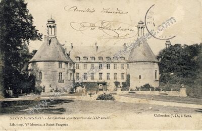 Carte postale ancienne Le Château (construction du XIIe siècle) — Saint-Fargeau (Yonne)