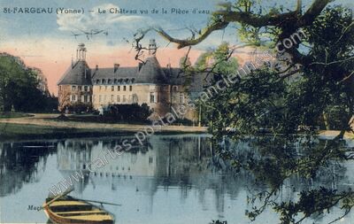 Carte postale ancienne Le Château vu de la Pièce d'eau — Saint-Fargeau (Yonne)