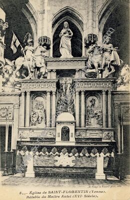Carte postale ancienne Église de SAINT-FLORENTIN, Rétable du Maître Autel (XVIe Siècle) — Saint-Florentin (Yonne)