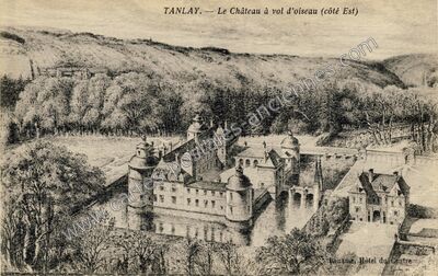Carte postale ancienne Le Château à vol d'oiseau (côté Est) — Tanlay (Yonne)