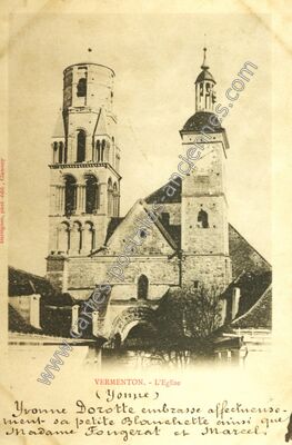 Carte postale ancienne L'Eglise — Vermenton (Yonne)
