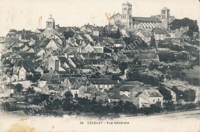 Carte postale ancienne Vue Générale — Vézelay (Yonne)