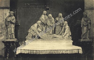 Carte postale ancienne La mise au tombeau. Groupe dans l'Eglise — Villeneuve-l'Archevêque (Yonne)