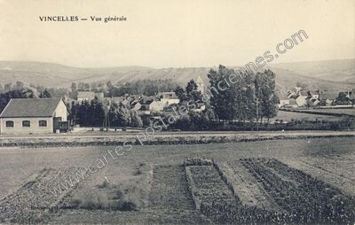 Carte postale ancienne Vue générale — Vincelles (Yonne)