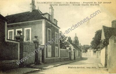 Carte postale ancienne La Résidence (Hôpital Auxiliaire - Grande Guerre 1914-1918) — Villeblevin (Yonne)