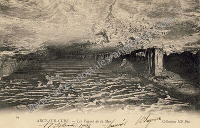 Carte postale ancienne Les Vagues de la Mer — Arcy-sur-Cure (Yonne)