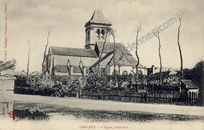 Carte postale ancienne L'Eglise, Côté Sud — Cravant (Yonne)