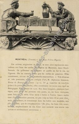 Carte postale ancienne Les deux Frères Rigoley — Montréal (Yonne)