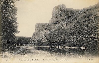 Carte postale ancienne Vallée de la Cure, Roches de Gingon — Pierre-Perthuis (Yonne)