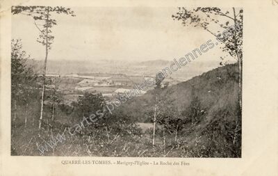 Carte postale ancienne Marigny-l'Eglise - La Roche des Fées — Quarré-les-Tombes (Yonne)