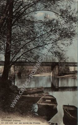 Carte postale ancienne Un joli coin sur les bords de l'Yonne — Appoigny (Yonne)