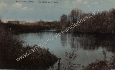 Carte postale ancienne Les bords de l'Yonne — Appoigny (Yonne)