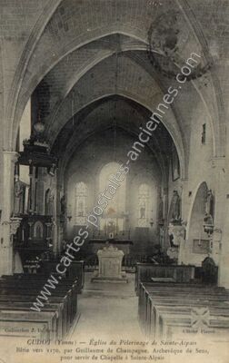 Carte postale ancienne Église du Pèlerinage de Sainte-Alpais — Cudot (Yonne)
