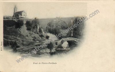 Carte postale ancienne Pont — Pierre-Perthuis (Yonne)
