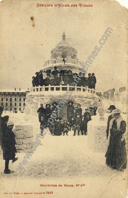 Carte postale ancienne Belvedere en Neige — Non Localisée (Vosges)