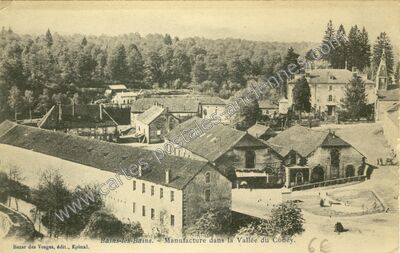 Carte postale ancienne Manufacture dans la Vallée du Coney — Bains-les-Bains (Vosges)